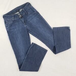 Kut from the Kloth Straight Leg Jeans Women 2 Mid Rise Blue Medium Wash Denim